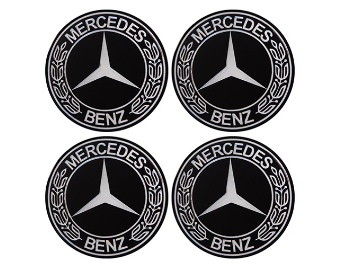 Наклейки на ковпаки з логотипом Mercedes-Benz чорні (90мм), 4шт., ціна: 177 грн.