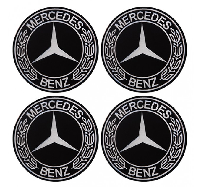 Наклейка на колпаки с логотипом Mercedes-Benz чорные (90мм), 4шт., цена: 97 грн.