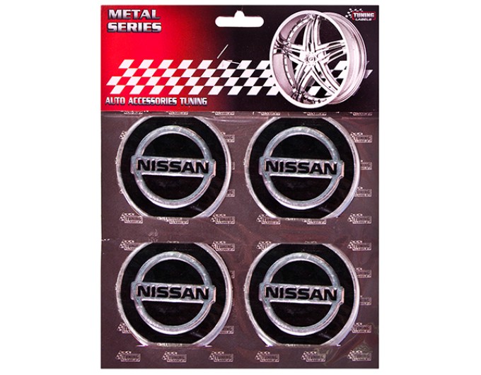Наклейки на ковпаки з логотипом Nissan чорні (60мм), 4шт., ціна: 108 грн.