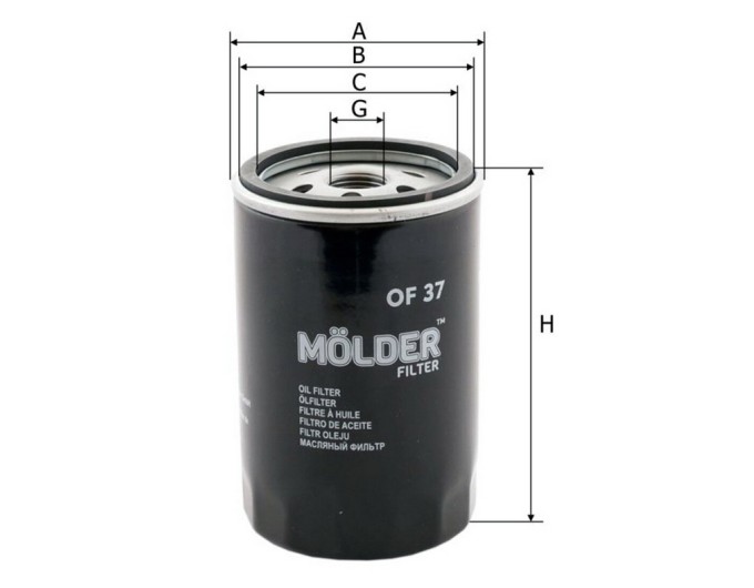 Фільтр оливи Molder OF37, ціна: 232 грн.