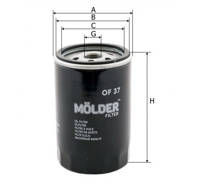 Фільтр оливи Molder OF37, ціна: 237 грн.