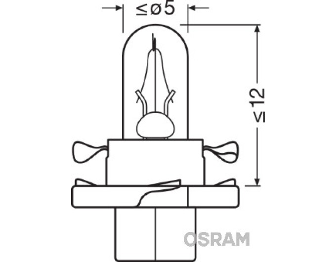 Лампа накаливания Osram Original BX8.4d 12V 2W 2352MFX6-UNV (1 шт.), цена: 55 грн.