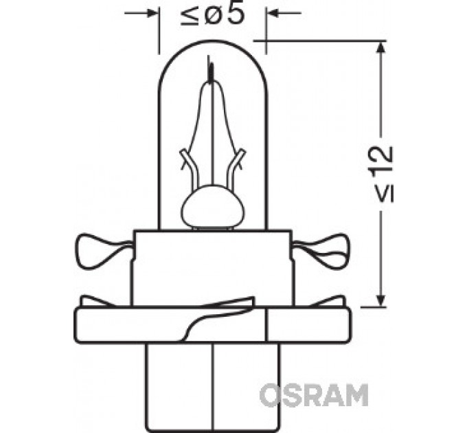 Лампа розжарювання Osram Original BX8.4d 12V 2W 2352MFX6-UNV (1 шт.), ціна: 43 грн.