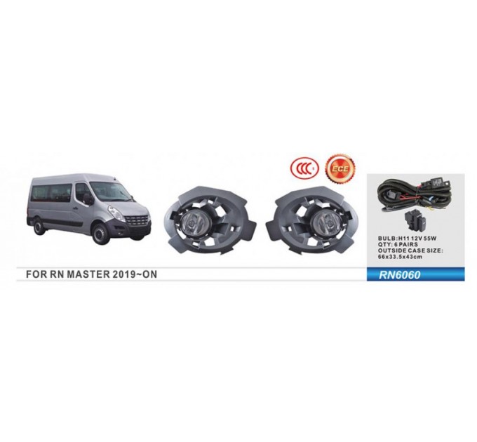 Фара протитуманна DLAA Renault Master 2011-2019 RN-6060W (2 шт.), ціна: 2 745 грн.