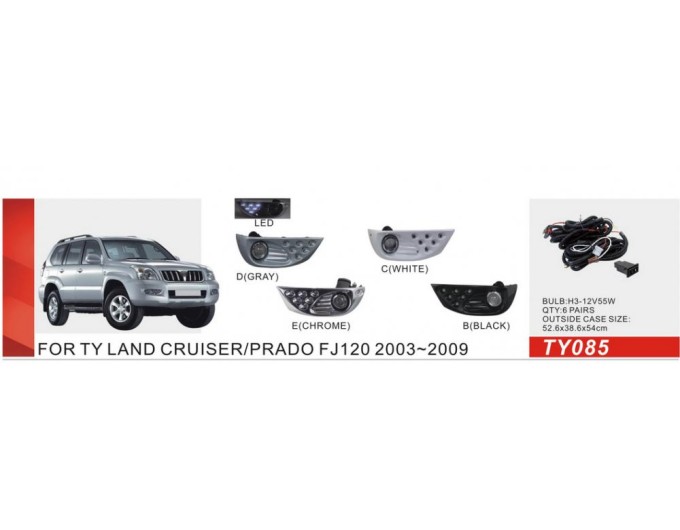 Фара противотуманная DLAA Toyota Prado FJ120 2003-2009 TY-085E chromе, цена: 3 749 грн.