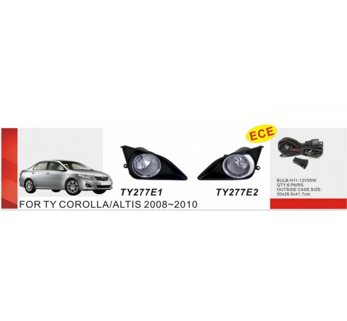 Фара противотуманная DLAA Toyota Corolla 2007-2010 TY-277E2-W, цена: 2 160 грн.