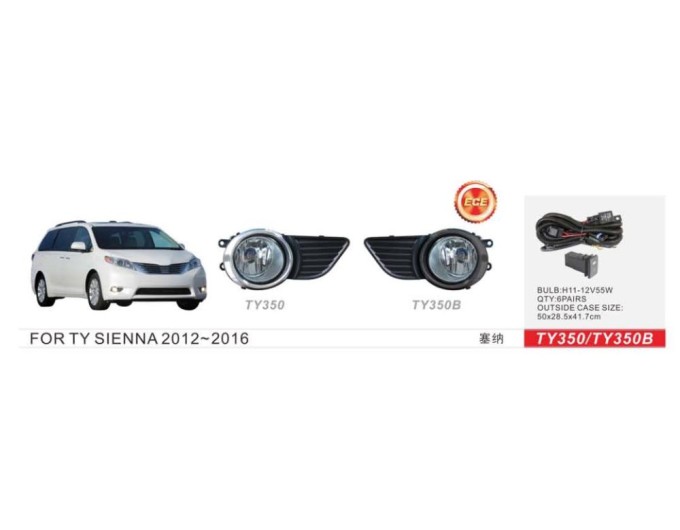 Фара протитуманна DLAA TY-350 Toyota Sienna 2012-2016, ціна: 2 407 грн.