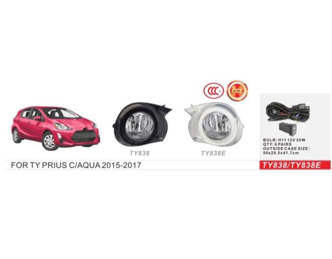 Фара протитуманна DLAA TY-838 Toyota Prius C/AQUA 2015-2017, ціна: 2 388 грн.