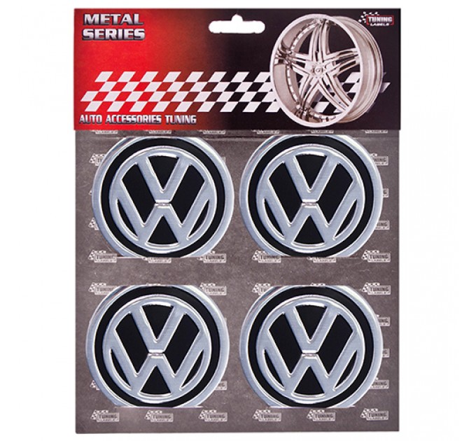 Наклейки на ковпаки з логотипом Volkswagen чорні (60мм), 4шт., ціна: 60 грн.