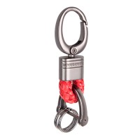 Брелок для ключей плетеный с карабином MINI красный