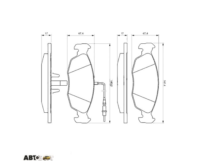 Тормозные колодки Bosch 0986461764, цена: 1 197 грн.