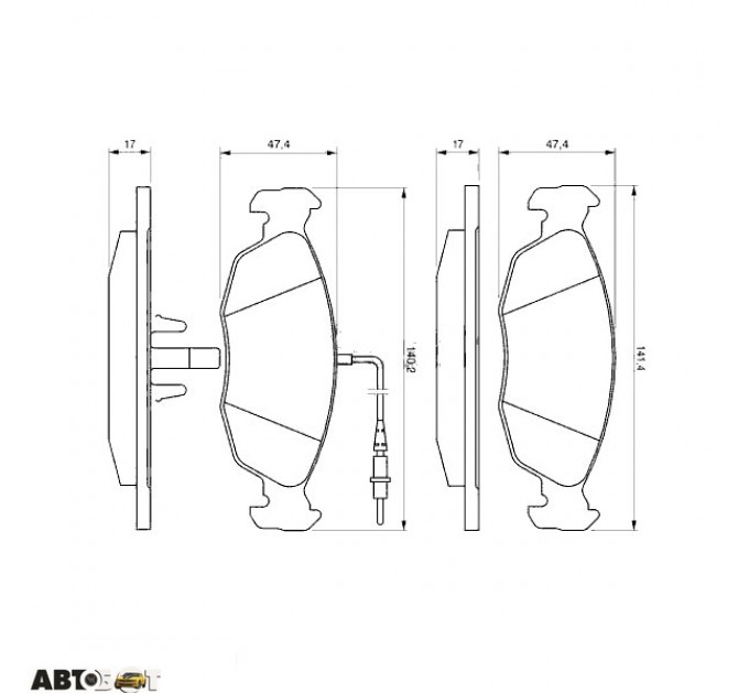 Тормозные колодки Bosch 0986461764, цена: 652 грн.