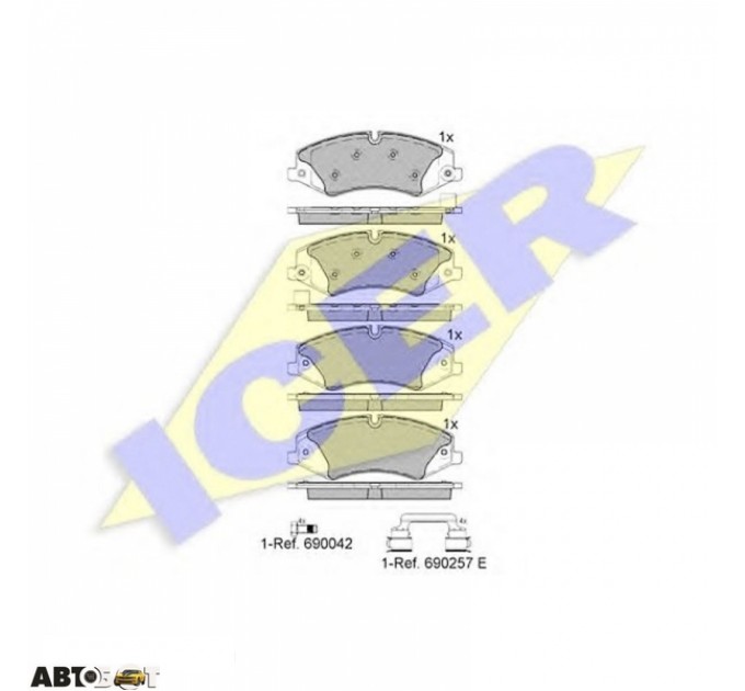 Гальмівні колодки ICER 181957203, ціна: 2 536 грн.