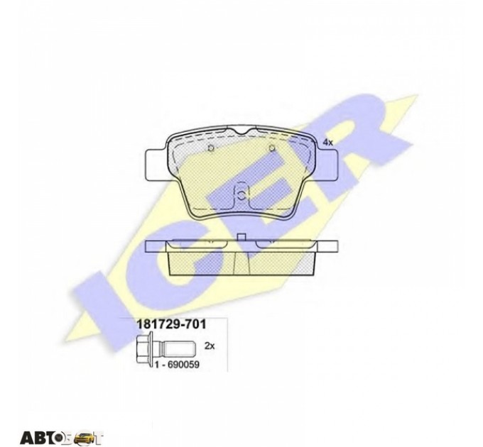 Тормозные колодки ICER 181729701, цена: 1 342 грн.