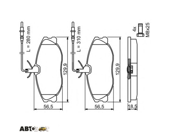 Гальмівні колодки Bosch 0 986 424 223, ціна: 2 586 грн.