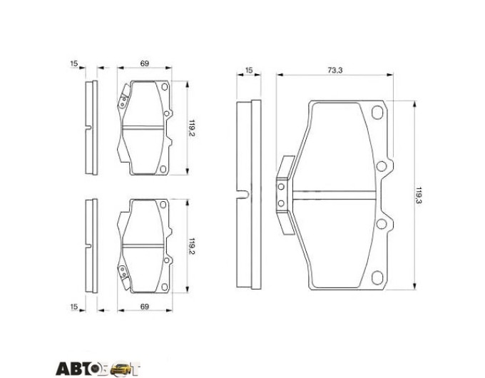 Тормозные колодки Bosch 0 986 424 268, цена: 1 899 грн.