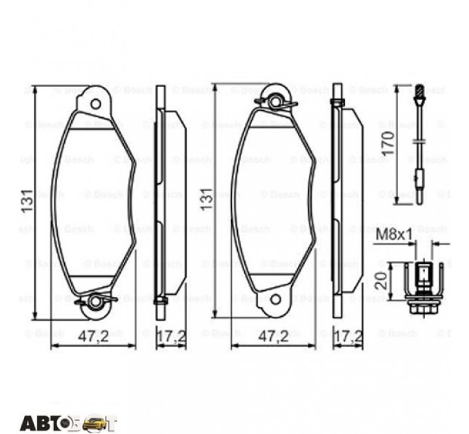 Тормозные колодки Bosch 0 986 424 455, цена: 1 069 грн.