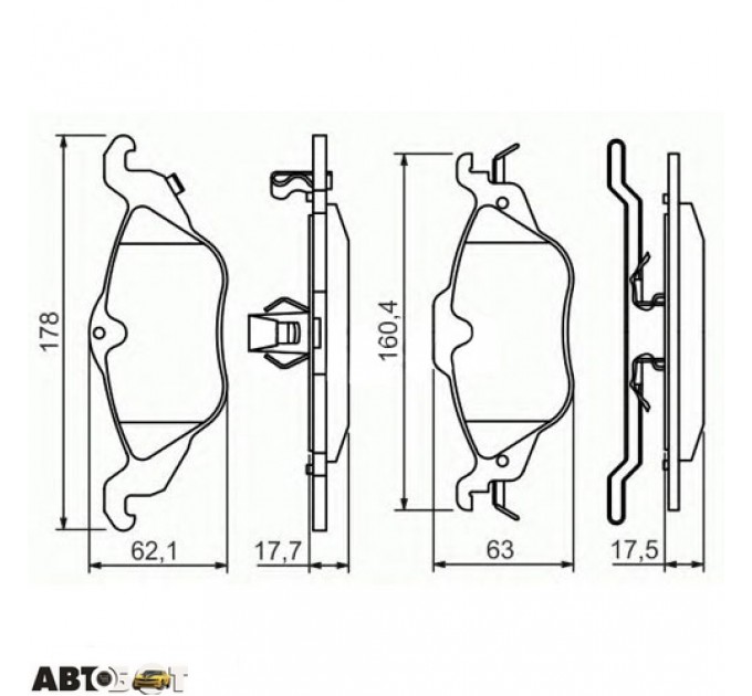 Гальмівні колодки Bosch 0 986 424 456, ціна: 1 369 грн.