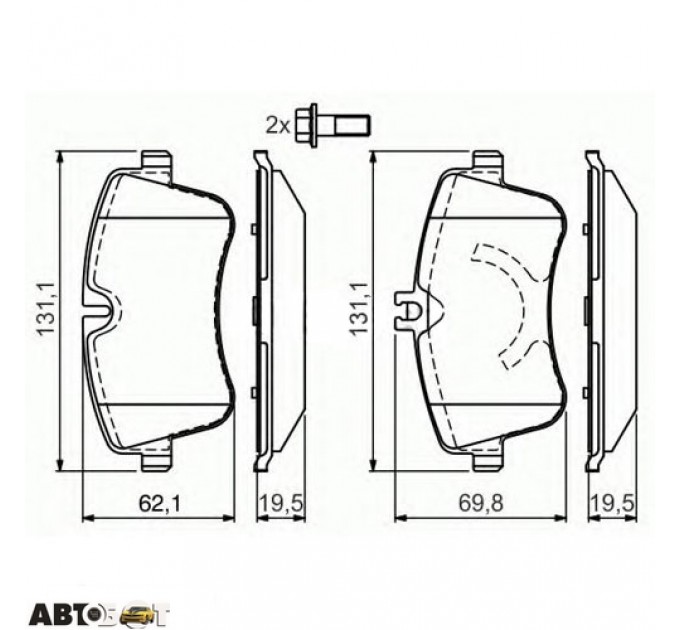 Гальмівні колодки Bosch 0 986 424 517, ціна: 1 513 грн.