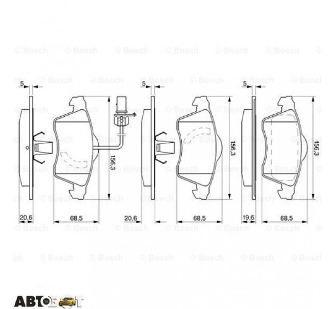 Тормозные колодки Bosch 0986424537, цена: 2 067 грн.