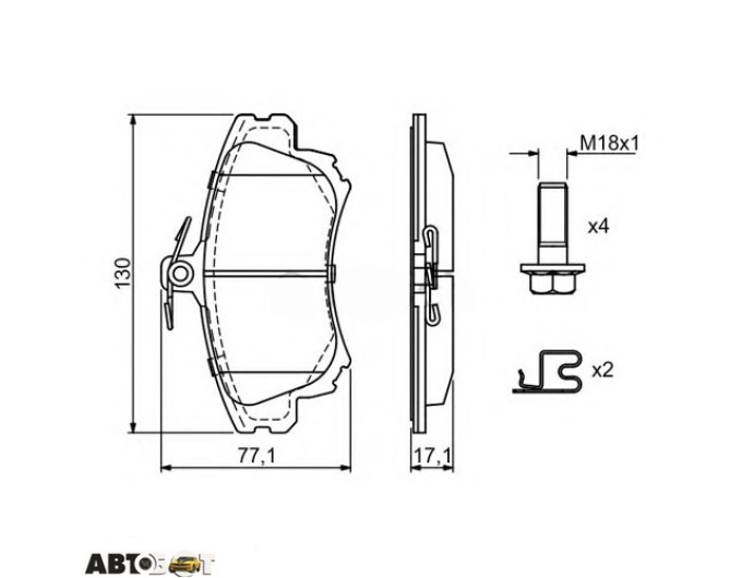 Тормозные колодки Bosch 0 986 424 541, цена: 2 011 грн.