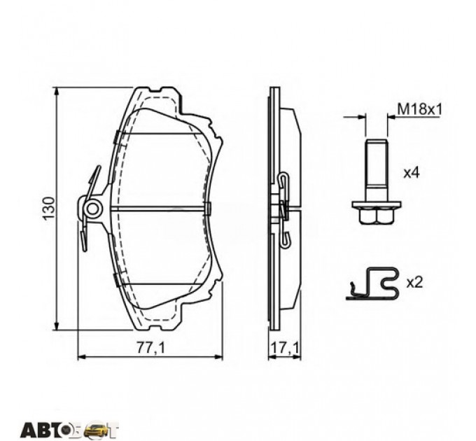 Тормозные колодки Bosch 0 986 424 541, цена: 1 095 грн.