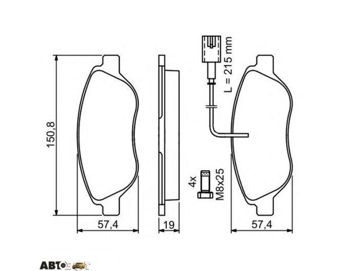 Тормозные колодки Bosch 0 986 424 595, цена: 2 760 грн.