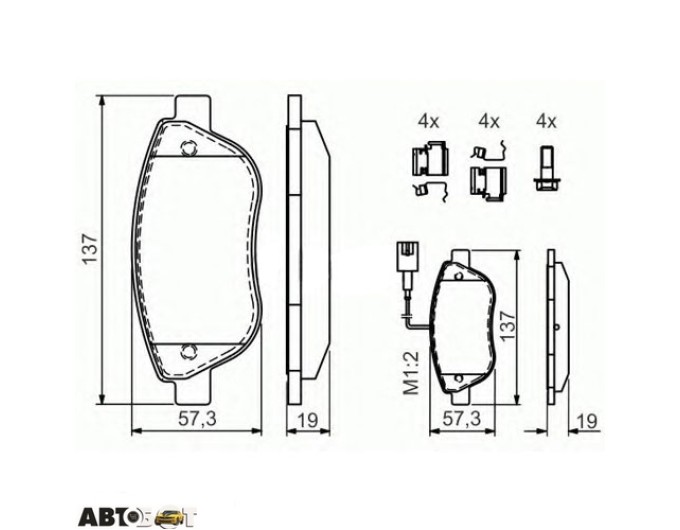 Тормозные колодки Bosch 0 986 424 596, цена: 2 617 грн.