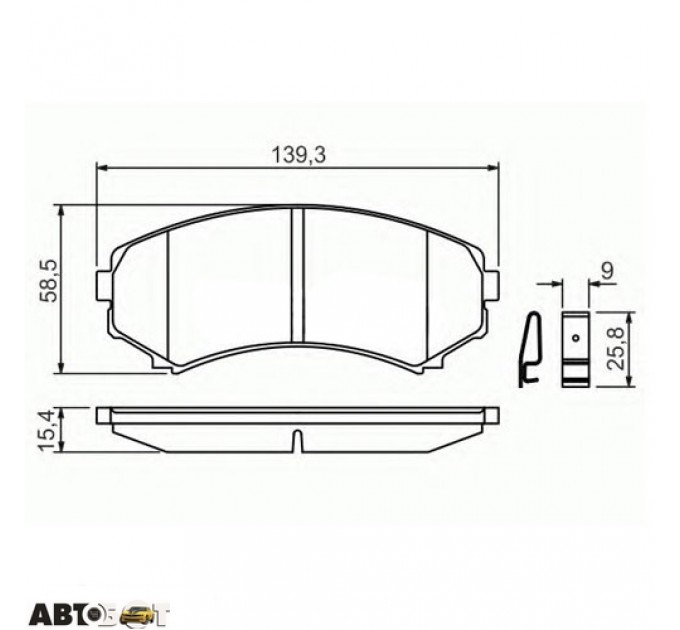 Гальмівні колодки Bosch 0 986 424 709, ціна: 1 096 грн.