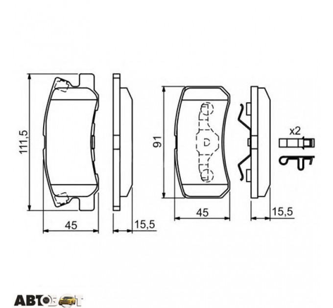 Гальмівні колодки Bosch 0 986 424 717, ціна: 1 138 грн.