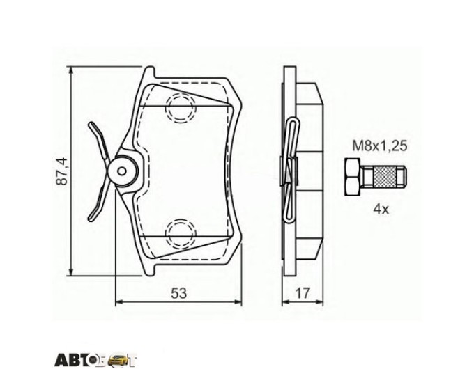 Тормозные колодки Bosch 0986424751, цена: 1 884 грн.