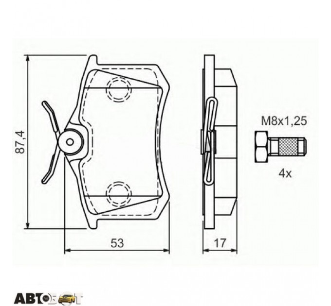 Тормозные колодки Bosch 0986424751, цена: 1 026 грн.