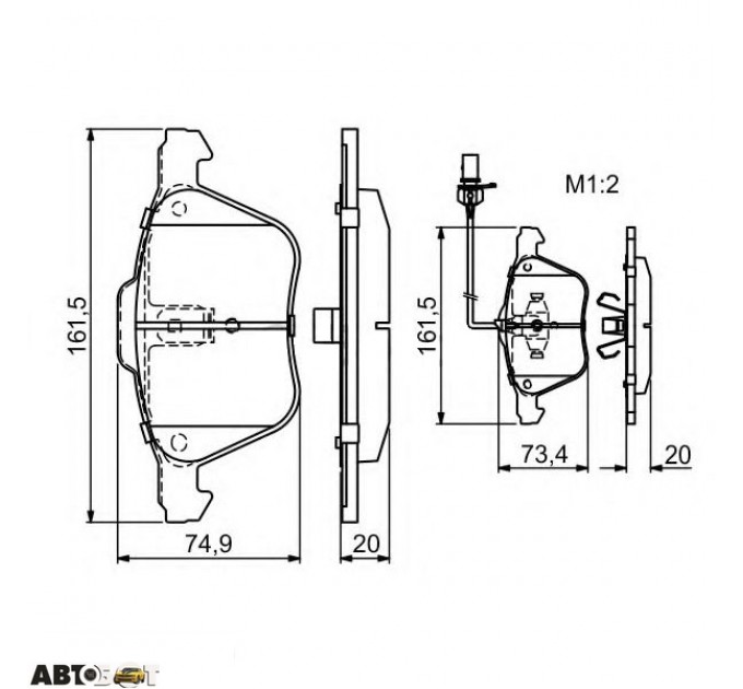 Гальмівні колодки Bosch 0 986 424 777, ціна: 1 882 грн.