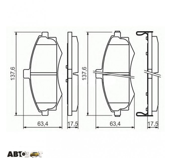 Тормозные колодки Bosch 0986424810, цена: 1 289 грн.