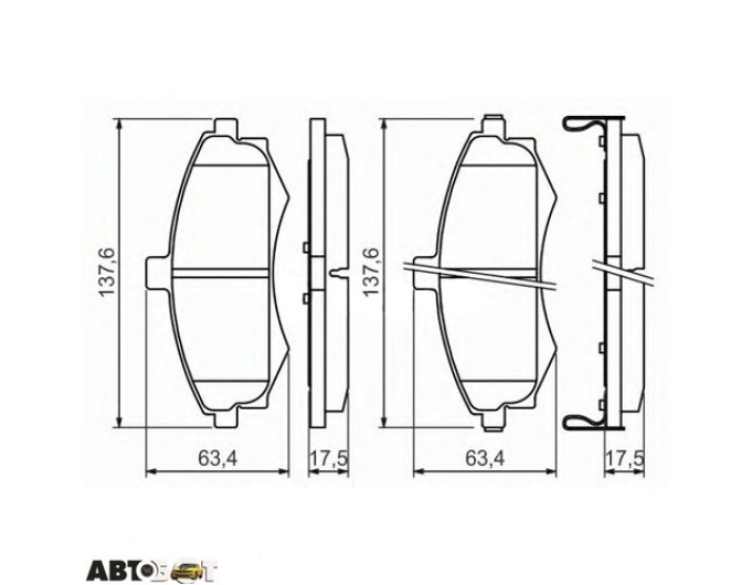 Тормозные колодки Bosch 0986469860, цена: 1 369 грн.