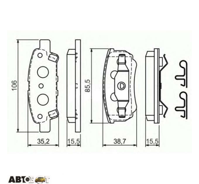 Гальмівні колодки Bosch 0 986 424 814, ціна: 1 195 грн.