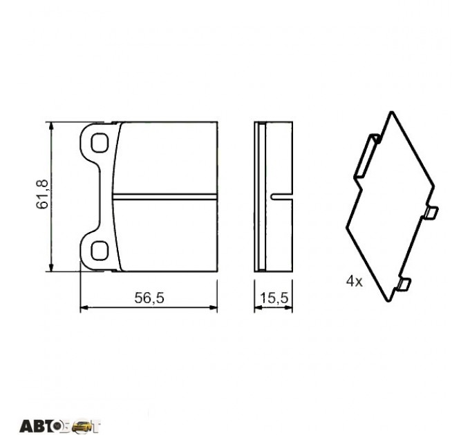 Тормозные колодки Bosch 0 986 466 302, цена: 693 грн.