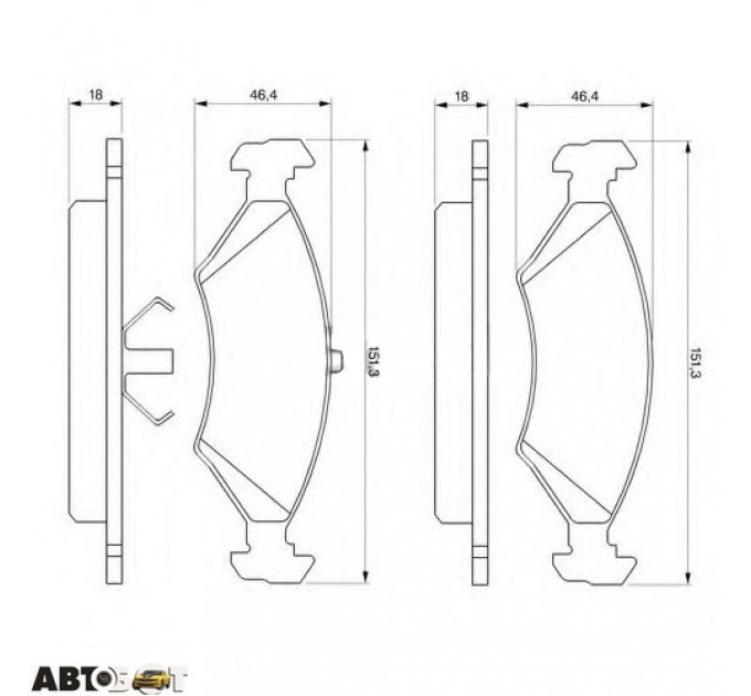 Тормозные колодки Bosch 0 986 466 402, цена: 597 грн.