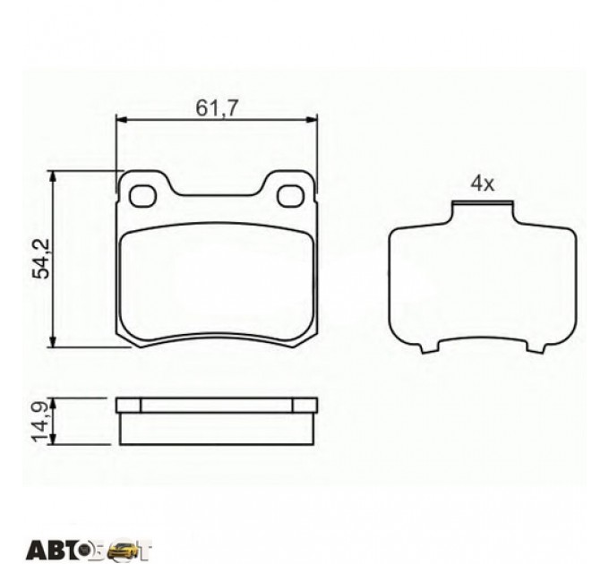 Гальмівні колодки Bosch 0 986 466 871, ціна: 546 грн.