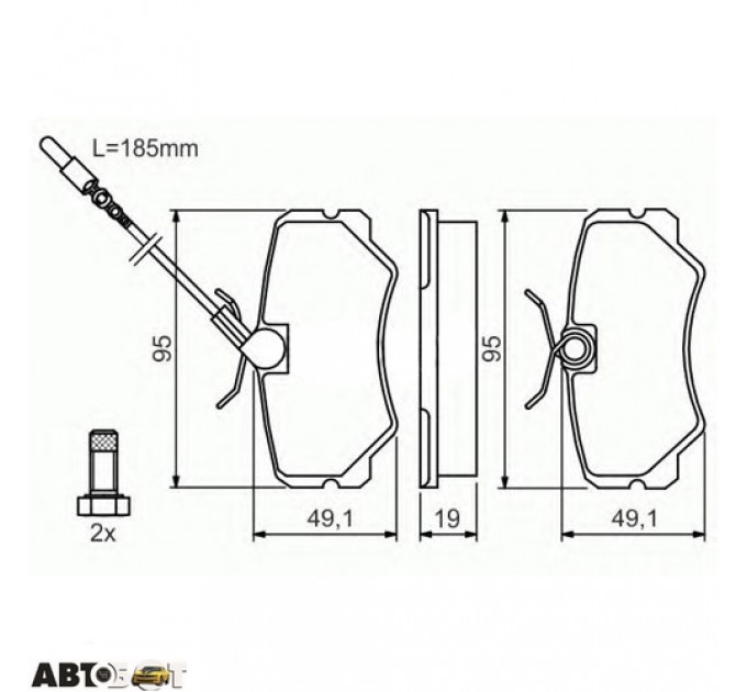 Гальмівні колодки Bosch 0 986 492 090, ціна: 1 148 грн.