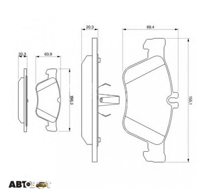 Тормозные колодки Bosch 0 986 494 001, цена: 1 416 грн.