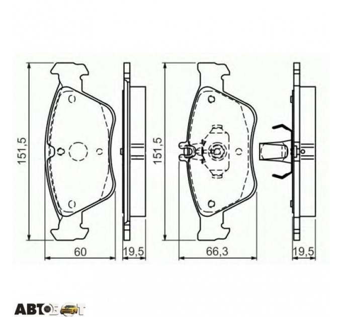 Тормозные колодки Bosch 0 986 494 002, цена: 1 455 грн.