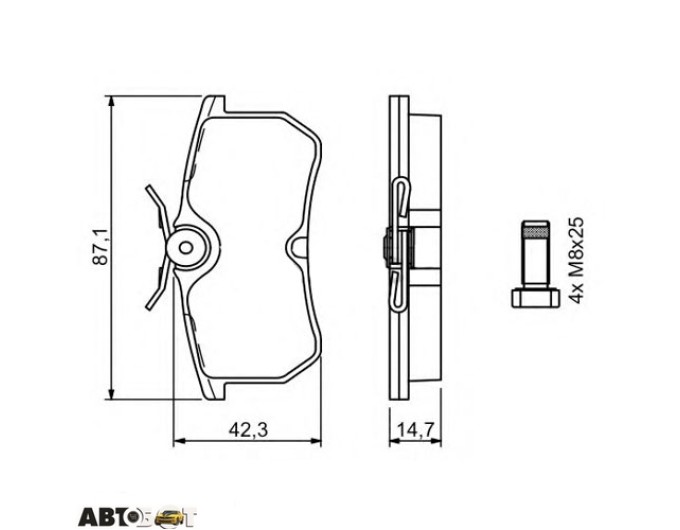 Тормозные колодки Bosch 0 986 494 011, цена: 1 654 грн.