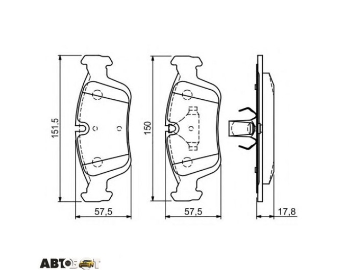 Тормозные колодки Bosch 0 986 494 015, цена: 2 366 грн.