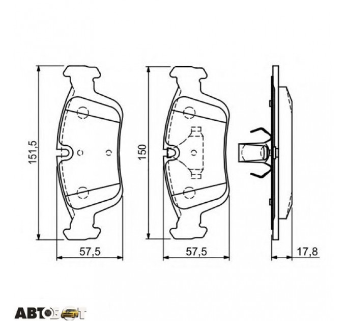 Тормозные колодки Bosch 0 986 494 015, цена: 1 288 грн.