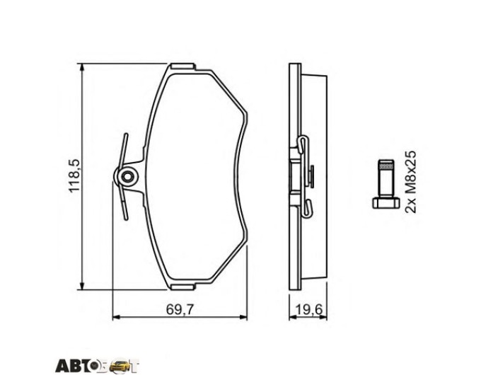 Тормозные колодки Bosch 0 986 494 021, цена: 2 239 грн.
