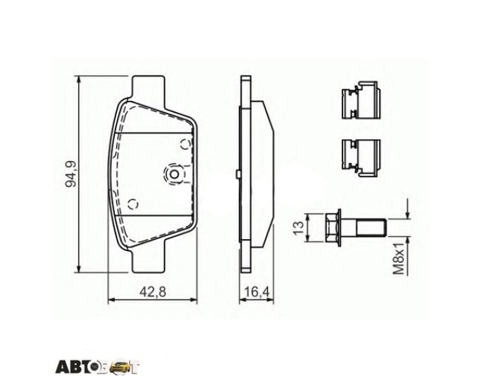 Тормозные колодки Bosch 0 986 494 030, цена: 1 935 грн.