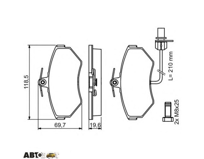 Тормозные колодки Bosch 0986494042, цена: 3 208 грн.