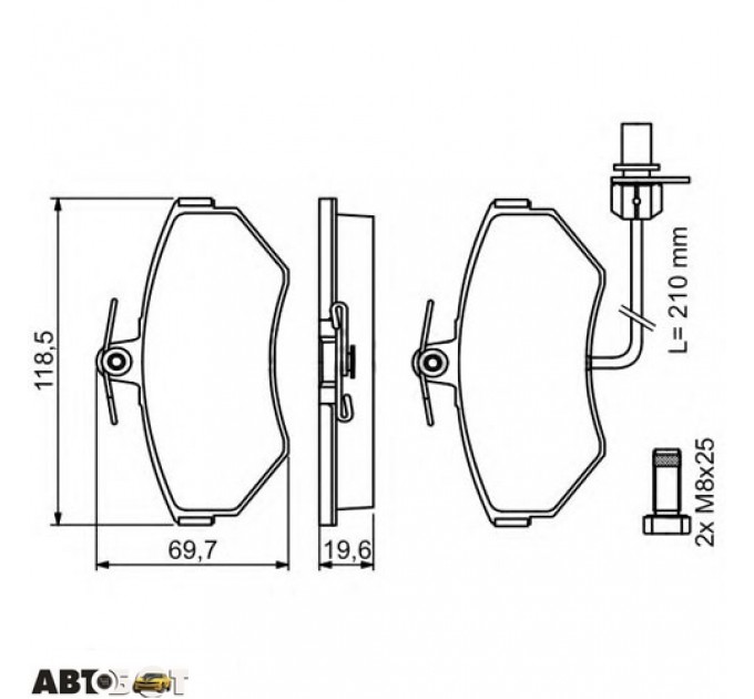 Тормозные колодки Bosch 0986494042, цена: 1 747 грн.