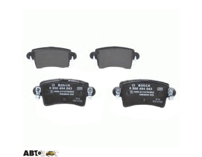 Тормозные колодки Bosch 0 986 494 043, цена: 2 272 грн.